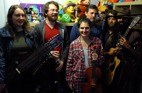 From our creative development session in Sydney at Shadowsounds. Photo by Greg Le Couteur. L-R: Jess, Robin, Pippa, Andrew, Dave, Mahesh.